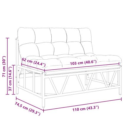 Градинска пейка Светлосиво 110 x 75 x 71 см Стомана