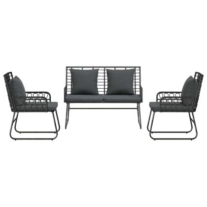 Комплект за хранене в градината 3 pcs Черно и антрацит