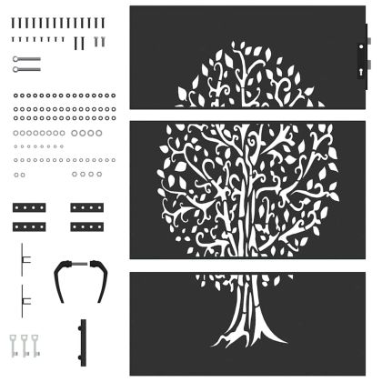 Градинска врата Черно 85 x 125 cm Прахово покритие стомана