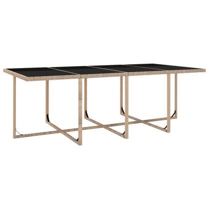 Градински комплект с възглавници, 13 части, бежов полиратан