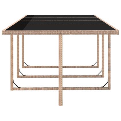 Градински комплект с възглавници, 13 части, бежов полиратан