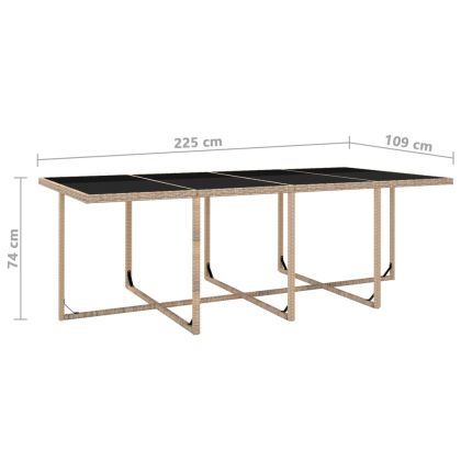 Градински комплект с възглавници, 13 части, бежов полиратан