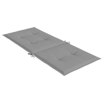 Възглавници за стол с облегалка 4 бр сиви 120x50x3 см плат