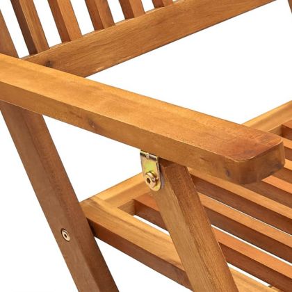 Градински трапезен комплект, сгъваем, 7 части, акация масив