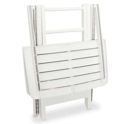 Сгъваем бистро комплект, 3 части, пластмаса, бял