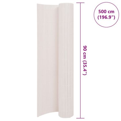 Двустранна градинска ограда, 90x500 см, бяла
