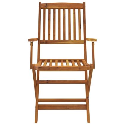 Градински трапезен комплект, сгъваем, 5 части, акация масив