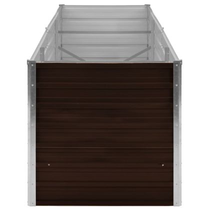 Градинска висока леха кафява 240x80x77 см поцинкована стомана