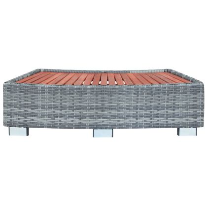 Спа стъпало, сиво, полиратан, 92x45x25 см
