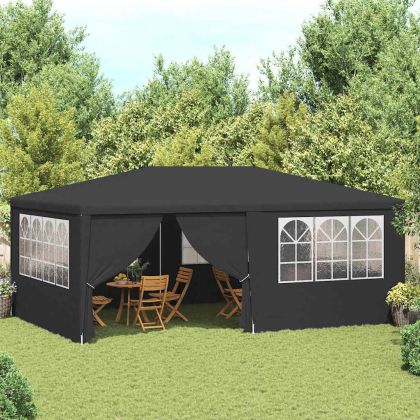 Професионална парти шатра със стени 4х6 м антрацит 90 г/м²