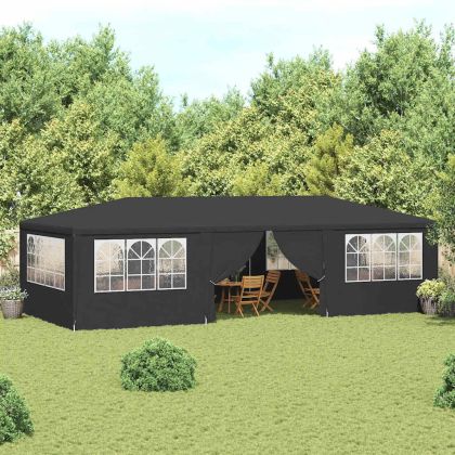 Професионална парти шатра със стени 4x9 м антрацит 90 г/м²