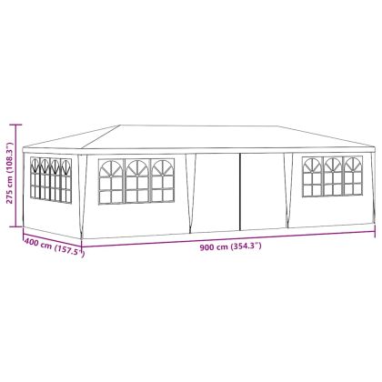 Професионална парти шатра със стени 4x9 м антрацит 90 г/м²