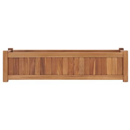 Повдигната леха, 100x30x25 см, тиково дърво масив