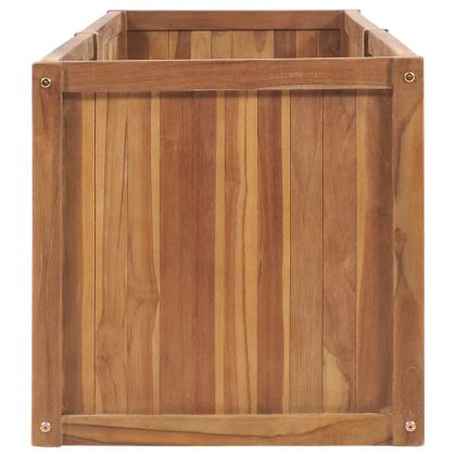 Градинска повдигната леха, 200x50x50 см, тиково дърво масив