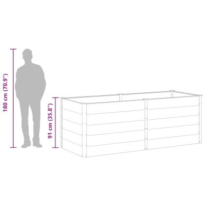 Градинска повдигната леха, 250x100x91 см, WPC, сива