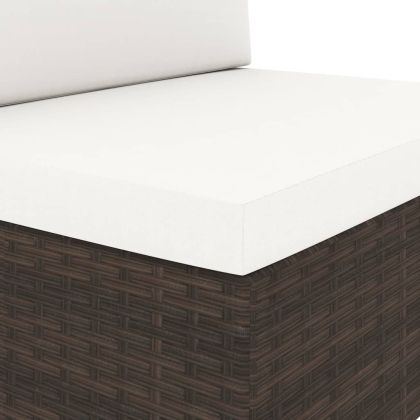 Двуместен модулен диван, полиратан, кафяв