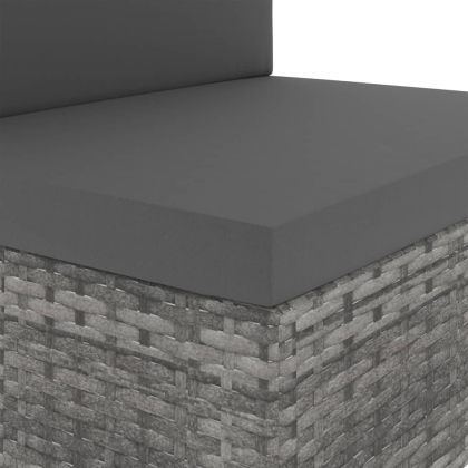 Триместен модулен диван, полиратан, сив