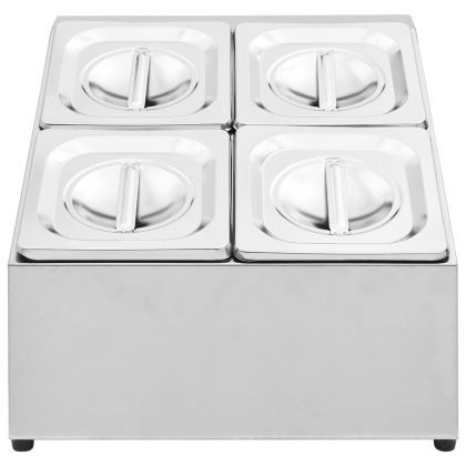 Гастронорм контейнер държач с 4 GN съда 1/6 неръждаема стомана