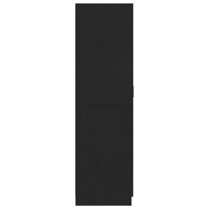 Гардероб, черен, 80x52x180 см, инженерно дърво