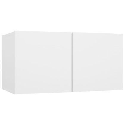 Окачени TВ шкафове, 2 бр, бели, 60x30x30 см