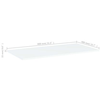 Рафтове за етажерка, 4 бр, бели, 80x40x1,5 см, инженерно дърво