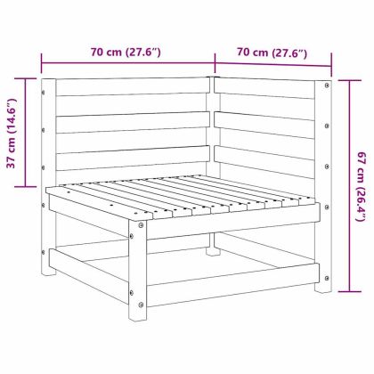 Градински ъглов диван, меденокафяв, бор масив