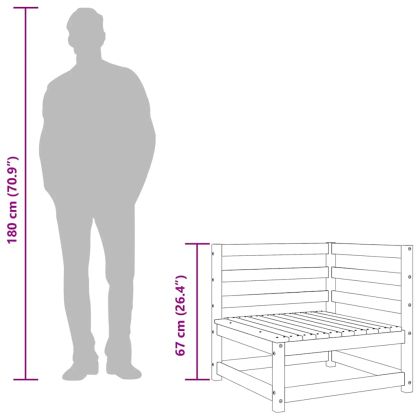 Градински ъглов диван, меденокафяв, бор масив