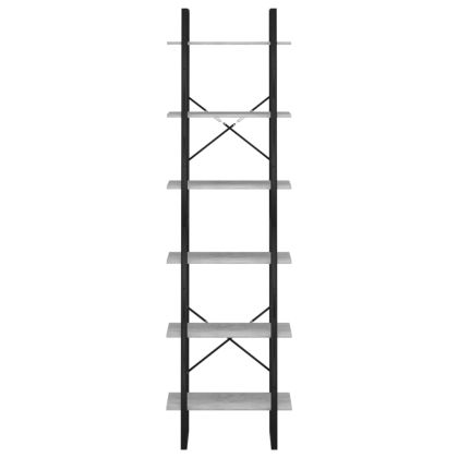 Етажерка, бетонно сиво, 60x30x210 см, инженерно дърво