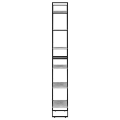 Етажерка, бетонно сиво, 60x30x210 см, инженерно дърво