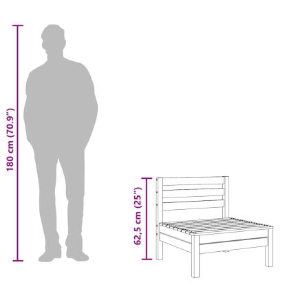 Градински среден диван, борово дърво масив