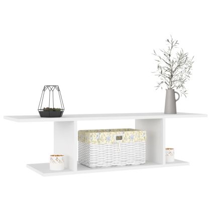 ТВ шкаф за стенен монтаж, бял, 103x30x26,5 см