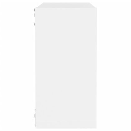 Стенни кубични рафтове, 2 бр, бели, 30x15x30 см