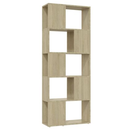 Библиотека, дъб сонома, 60x24x155 см, инженерно дърво