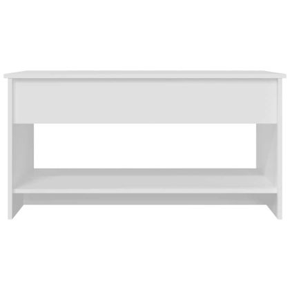 Кафе маса, бяла, 102x50x52,5 см, инженерно дърво