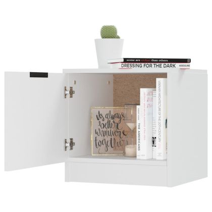 Нощни шкафчета, 2 бр, бели, 40x39x40 см