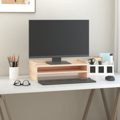 Поставка за монитор, 50x24x16 см, бор масив