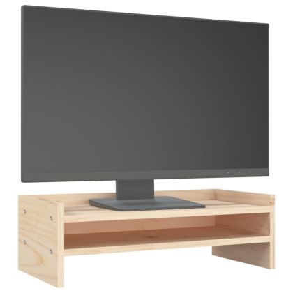 Поставка за монитор, 50x24x16 см, бор масив