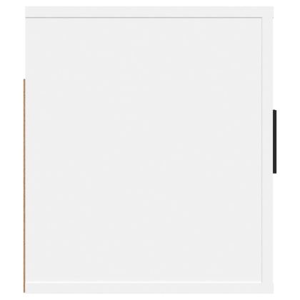 ТВ шкаф за стенен монтаж, бял, 80x34,5x40 см