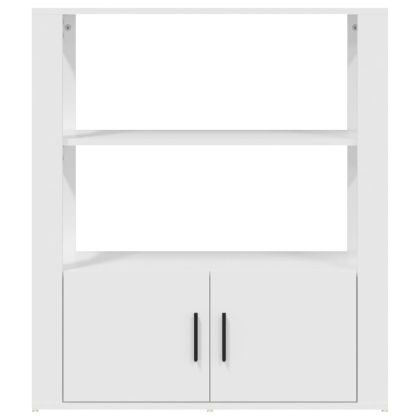 Сайдборд, бял, 80x30x90 см, инженерно дърво