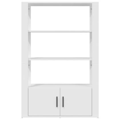 Сайдборд, бял, 80x30x119,5 см, инженерно дърво