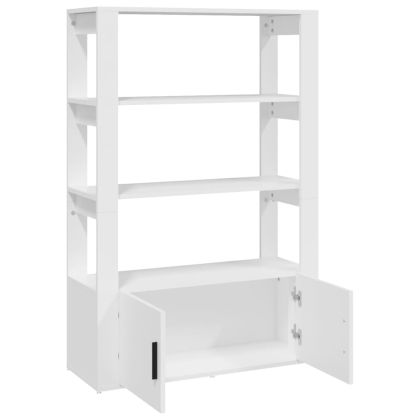 Сайдборд, бял, 80x30x119,5 см, инженерно дърво