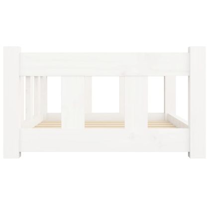 Кучешко легло, бяло, 65,5x50,5x28 см, борова дървесина масив