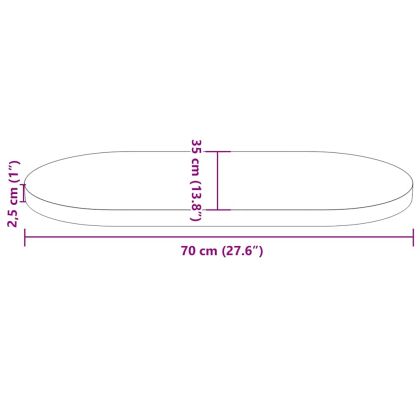 Плот за маса 70x35x2,5 см, масивна дървесина, бор, овален