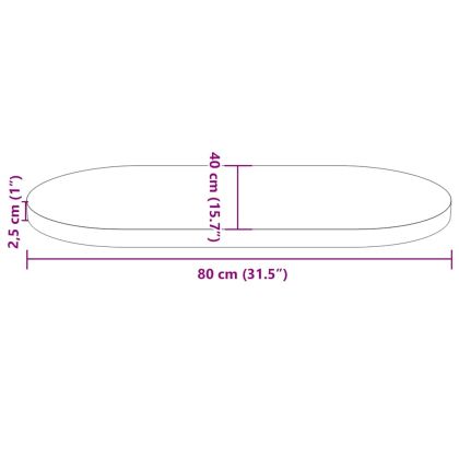 Плот за маса 80x40x2,5 см, масивна дървесина, бор, овален