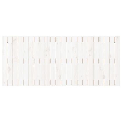 Стенна табла за спалня, бяла, 140x3x60 см, борово дърво масив