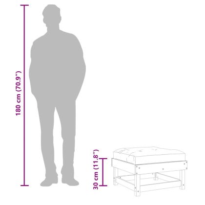 Градински табуретки с възглавници, 2 бр, импрегниран бор