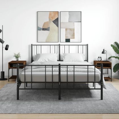 Нощни масички, 2 бр, кафяв дъб, 40x41x50 см, инженерно дърво