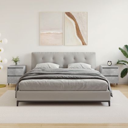 Нощни шкафчета 2 бр бетонно сив 40x35x50 см инженерна дървесина