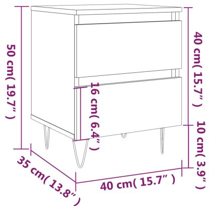 Нощни шкафчета 2 бр бетонно сив 40x35x50 см инженерна дървесина