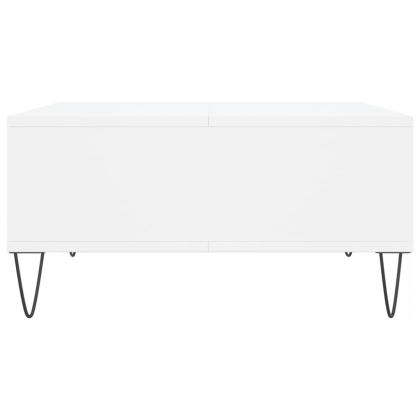 Кафе маса, бяла, 60x60x30 см, инженерно дърво